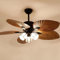 Fruid Ventilatore da soffitto con Telecomando,Ventilatore da soffitto Vintage con 3 luci 5 Pale del Ventilatore in ABS Motore Reversibile Paralume in Vetro 3 velocità(52in(132cm), 3 Light)