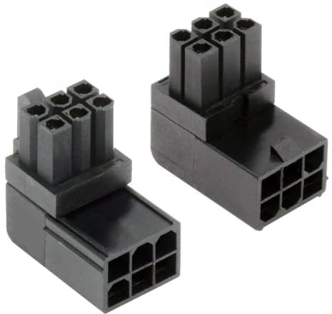 chenyang ATX 6Pin adattatore di alimentazione angolare 90 gradi per scheda grafica GPU, 2 pezzi/set