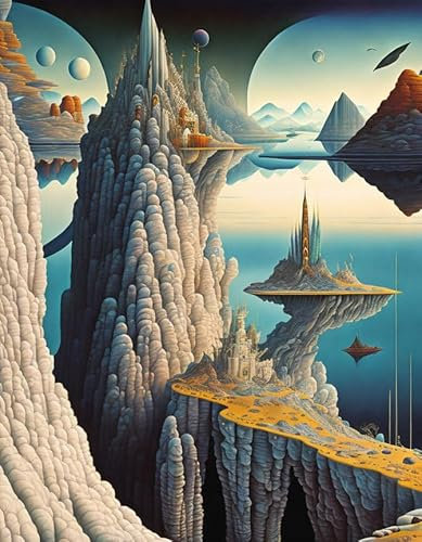 ZHAOSHAN Leinwandbilder, Poster, 58 x 90 cm, ohne Rahmen, Sad Girl At Edge of World