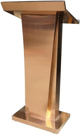 Rednerpult, Stehendes Podium, Stehpult, Tilt Design Podien Edelstahl Podium Ständer Konferenztisch Roségold