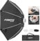 FOMITO 120 cm Regenschirm, achteckig, Softbox, Schnellentriegelung, Lichtmodifikator mit Bowens-Speedring-Halterung, Strahlgitter für Aputure Godox SmallRing Neewer YongNuo LED Monolight Studio