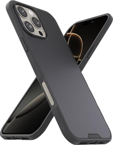 Smartish® iPhone 16 Pro Max MagSafe Case - Gripmunk Magnetic Slim Case [Lightweight + Protective] Thin Grip Cover with Microfiber Lining for Apple iPhone 16 Pro Max - Black Tie Affair