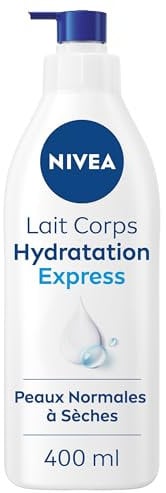NIVEA Lait corps Hydratation Express 72h (1 x 400 ml) — Lait hydratant à l'Acide Hyaluronique pur — Soin pour le corps hydratant rapide — Sérum nourrissant peaux normales