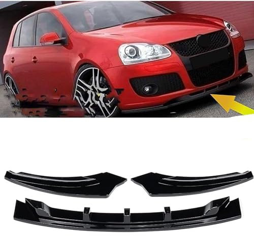 WSCDMCC Auto Frontspoiler für VW Golf 5 GTI 2003 2004 2005 2006 2007 2008, Frontstoßstange Lippe Spoiler Splitter, Frontspoiler Diffusor Body Kit Auto Tuning Zubehör,Glossy Black