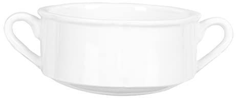 Garneck Handle Snack Bowl White Cereal Bowl Double Handles Serving Ceramic Soup Cup Steaming