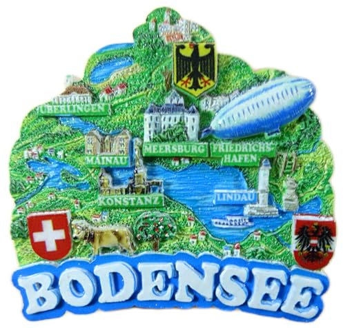 Souvenir Magnet Bodensee Mainau Konstanz 7 x 7 x 2 cm Kühlschrankmagnet Deko GCG 532940