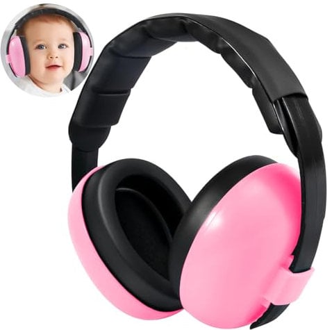 YingErTool Baby Ear Defenders for Toddler Infant Newborn up to 36 Months, Noise Cancelling Headphones Ear Protection Adjustable Earmuff for Firework, Concert, Cinema (Pink)
