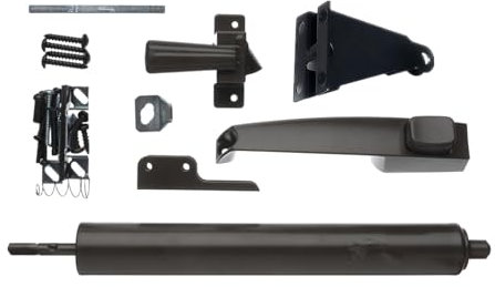 Folpus Ferme-porte pneumatique à écran et à vent avec poignée de porte Installation facile Kit de quincaillerie de porte robuste et haute performance Noir