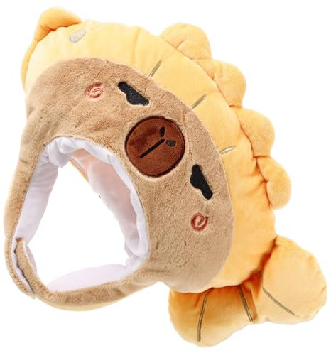 ROMISBABA Plüsch Fisch Hut Gelb Cosplay Kostüm Party Kopfbedeckung Festival Karneval Foto Prop Geburtstagskostüm Partygeschenk Lustiger Hut Plüschtierhut Karnevalshut