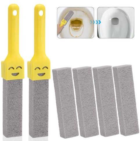 Zocipro 6 Stück Bimsstein Toilettenreiniger, Bimsstein Toilette, Pumice Stone mit 2 Griff zum Entfernen von Flecken, Urinsteinen, Kalk, WC Bimsstein für Badezimmer, Küche, Schwimmbad