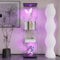 Vitrine en Verre avec LED, Armoir de Vitrine Moderne avec 4 étagères en Verre ESG, Vitrine de Collection pour Le Bar, Le Salon, 164 x 42.5 x 36.5 cm, Noir