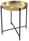 Riess Ambiente Beistelltisch Casablanca - 50cm - Messing Gold schwarz - Metall Eisen Tablett Handmade Hammerschlag klappbar rund Teetisch