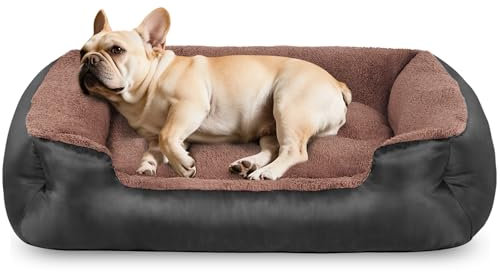 wrturisk Dog Bed Medium - Washable Rectangle Pet Sofa Bed, Warm and Comfortable Dog Bed with Nonskid Bottom, Black