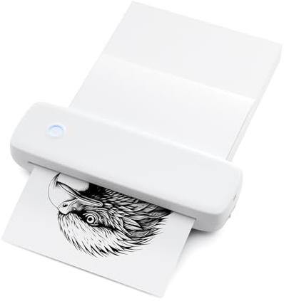 Matybobe Imprimante Thermique sans Fil Portable A4 pour L'école de Bureau avec Connexion BT (Blanc)