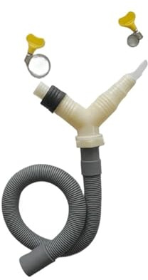 Raccordo adattatore a T for scarico di lavatrice e asciugatrice, con tubo esteso(Hose length-0.5m)