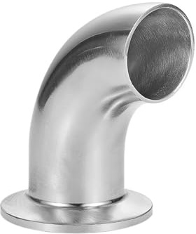 PAJPXPCD Rohr-AD 25 mm, eine Seite Stumpfschweißung, eine Seite 1,5 Zoll Tri-Clamp SS304 Edelstahl, 90-Grad-Rohrbogen