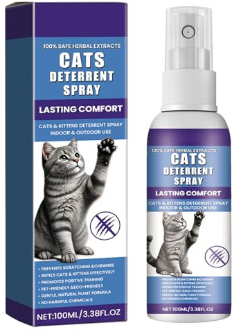 GNAUMORE Spray Anti Arañazos para Gatos Sofá，Espray Antiarañazos，Ideal para Uso Indoor y Outdoor con Cat y Gatitos,100ml，Spray Ahuyentador para Gatos para Proteger Sofá y Muebles