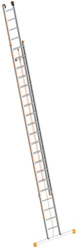 Layher 1037020 Seilzugleiter Topic, Aluminiumleiter 2x20 Sprossen, zweiteilig, ausziehbar, Länge 10.15 m