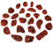 ALPIDEX 25 Klettergriffe | Klettersteine | Griffe Größen M, S | Tritte | Klettergriffset | Wetterfest - Farbe:rot-meliert