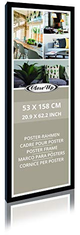 Close Up Posterrahmen, Bilderrahmen für Türposter - schwarz, Holzdekor, Größe: 53 x 158 cm mit Acrylglas