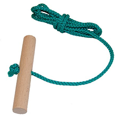 Looping-Lu Schlittenseil mit Holzgriff aus Buchenholz 1 Zugseil (Grün)