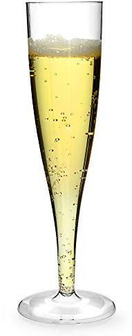 Disposable Champagne Glasses 160ml - Set of 10 - Plastic Flutes
