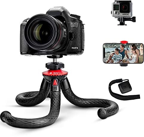 Fotopro Flexible Handy Stativ mit Fernbedienung, Desktop Stativ für Smartphone, Mini Kamera Stativs für DSLR Kamera Phone