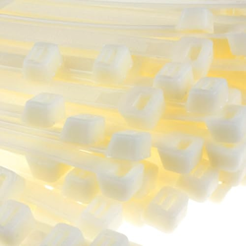enTie Natural White Cable Ties 7.6mm x 400mm Nylon 66 UL Approved [100 Pack] [400mm x 7.6mm]