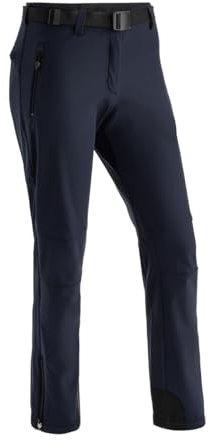 Maier Sports Tech Pants W, Warme Damen Wanderhose, Wasserabweisende Softshell-Outdoorhose für Trekking und Hiking, PFC-frei, mSTRETCH pro 2 & stormprotec-Technologie, Blau, 38 (W30/L31)