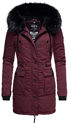 Navahoo Damen Warmer Winterparka mit Kapuze Luluna Prc Weinrot Gr. XXL