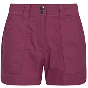 Mountain Warehouse Coast Stretch Womens Shorts - Lightweight 4 Way Stretch Short Pants, Easy Care Ladies Trousers - for Travelling & Outdoors Burgundy Women's Size 20