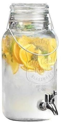 GETRÄNKESPENDER mit Zapfhahn für Wein Likör Glas Wasserspender Saftspender 4 L
