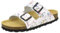 AFS-Schuhe 2100, Bequeme Damen Pantoletten echt Leder, praktische Arbeitsschuhe, Hausschuhe, Handmade in Germany (45 EU, Weiss/Flower)
