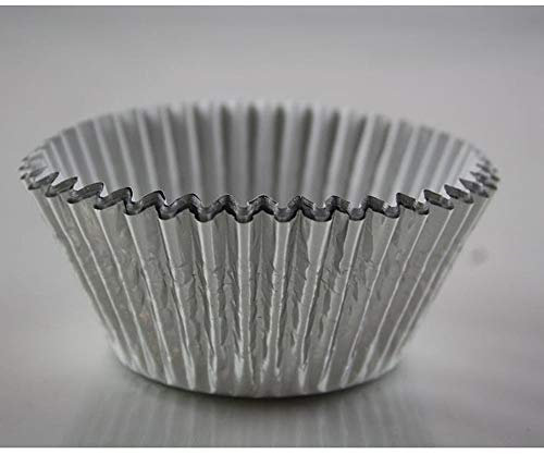 Baked with Love Silver Foil Baking Cases, Foil Baking Cups, Greaseproof Cupcake Cases, Silver - Pack of 50