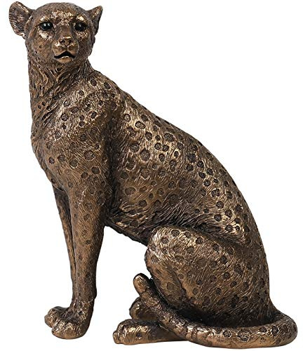 Uziqueif Leopard Ornament Kreative Textur Leopard Model Home Craft Dekoration Wohnzimmer Dekoration, Kreative Harz Haushalt Geparden Skulptur Ornamente,Sitting Leopard