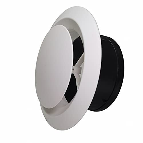 AZITICY Abluftgitter Abluft Zuluft Gitter 75mm Einstellbares L¨¹ftungsgitter Abschlussgitter Aussenhaube Rund (3Inch)