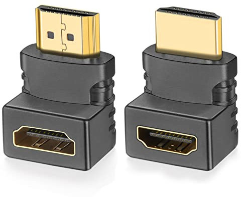 WILLIZTER Angled HDMI Male to Female Adapter Converter Extender 2 Pack 90 Degree UP and 270 Degree Down Each Supports 3D 4K UHD Nintendo Switch PS4 PS3 Xbox Laptop PC