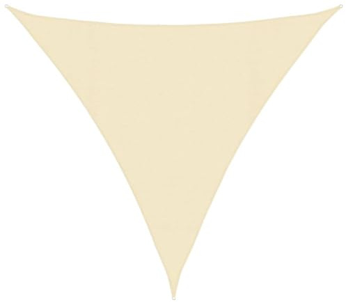 vidaXL Toldo de Vela Parasol Lona Protector Solar Sombra de Patio Jardín Terraza Balcón Parque Exterior HDPE Color Crema 160 g/m² 4,5x4,5x4,5 m
