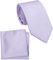 ZENXUS Normale Krawatte und Einstecktuch für Herren, einfarbiges Krawatten-Set, 8,1 cm Standardbreite, 40 Flieder Lavendel, Regulär