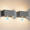 Klighten 2PCS, 24W Aussenlampe mit Bewegungsmelder, IP65,3000K Warmweiß Wandleuchte Außen/Innen, Einstellbarer Lichtstrahl außenlampe mit bewegungsmelder für Flur/Weg,Dunkelgrau