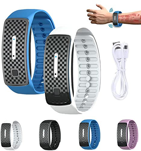 2 Stück Matteo Ultraschall-Körperform-Armband, UltraSonic LymphDrainage Slimfit-Armband, Magnetarmband für alle Männer und Frauen (Blau+Weiß)