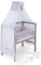 FabiMax Baby Beistellbett für Boxspringbett, TÜV geprüft 2022, inkl. Matratze und Komplettset, Buche massiv grau/Natur, Comfort/graue Blümchen