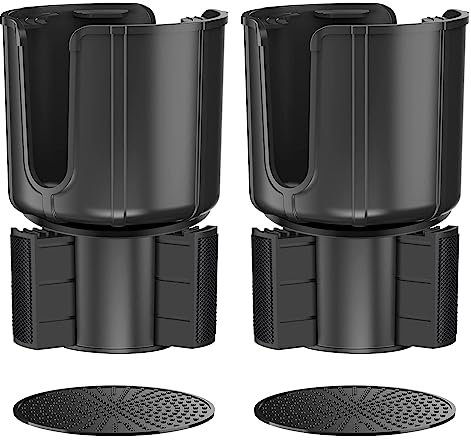 Pack of 2 Car Cup Holder Expander, ASUNCELL Car Drinks Holder fit Most 32 to 40 Ounce Bottles, Coffee Cups, Adjustable In-car Extender Holder for Between 2.49 and 3.75 diameter Car Cup Hole