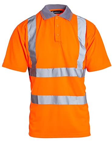 Blackrock Hi-Vis Polo Shirt, Rail Industry Orange, T-Shirt, Work Utility & Safety Clothing, High Visibility Workwear PPE, For Men Women Unisex, EN20471 Class 2 Certified, Size 5XL