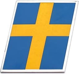 3D Auto Metall Alu Logo 3D Aufkleber R Design Emblem Abzeichen Badge für Volvo S40 S60 S80 V40 V50 V60 S90 C30 XC40 XC60 XC70 XC90 (Flag of Sweden)