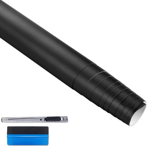 NewL Premium Satin Matt Chrom Ice Metallic Vinyl Folie Auto Folie Aufkleber Luftblasenfrei DIY Motorrad Handy Aufkleber Zubehör (Schwarz, 50 cm x 150 cm)