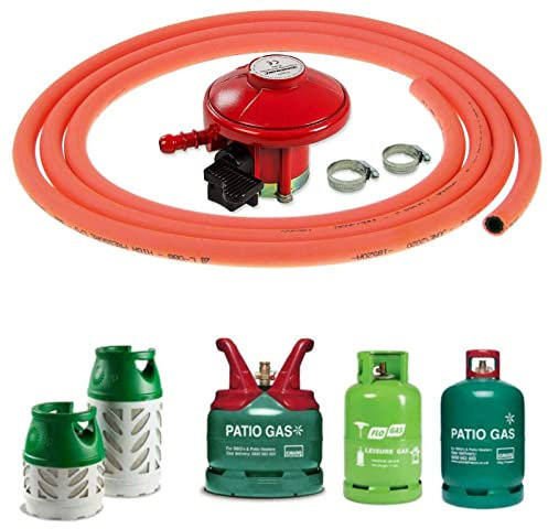 Gas Bottle Pressure Regulator 3m Orange Hose Clip On Calor Lpg Propane Cylinder