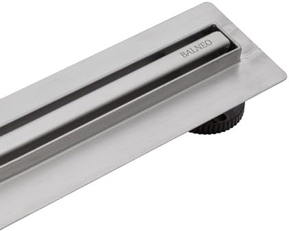 BALNEO Canalina per Doccia, Canaletta di Scarico da 80cm, Acciaio Inossidabile, per Il Bagno, Pannello Stretto da 14mm, Set Completo, Basso 57mm, Scarico per Doccia Sottile e Basso Proline