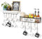 Coffee Mug Holder Organizer with 12 Mug Hooks Mug Rack Wall Mounted with Coffee Bar Sign Farmhouse Coffee Accessories and Organizer with Metal Basket Floating Shelves for Wall Vintage White