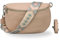 BRISE Bauchtasche Damen Echtes Leder AFIA Silber Handgemachte Umhängetasche Crossbody Bag mit Ledergurt + Optionalen Breiten Gemusterten Riemen 3 Fächer Hüfttasche Made in Italy (Rose-5)